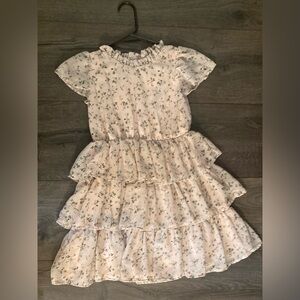 H&M Cream Floral Tiered Dress